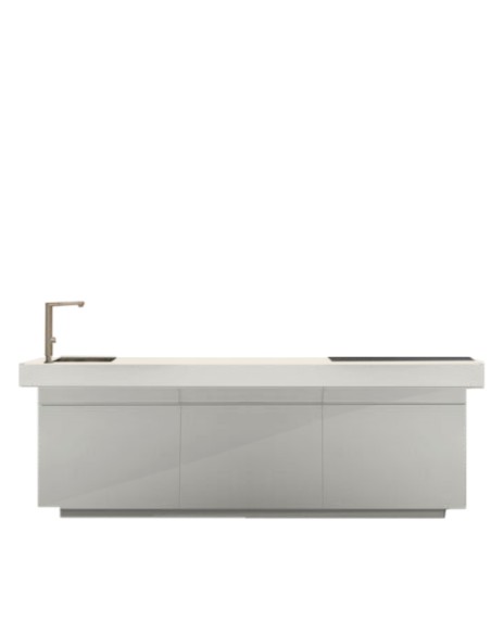 Talenti - Tikal kitchen with 3 modules barbecue sink cover white snack plate